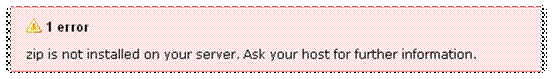 Error message