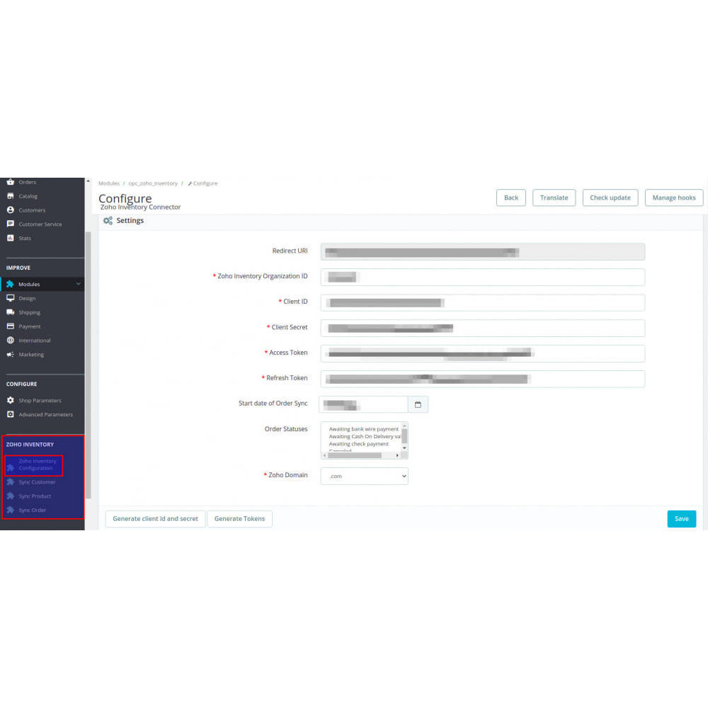 Zoho Inventory Connector