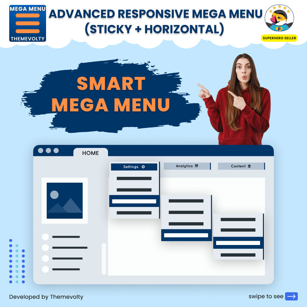 Advanced Responsive Mega Menu (Vertical + Horizontal)