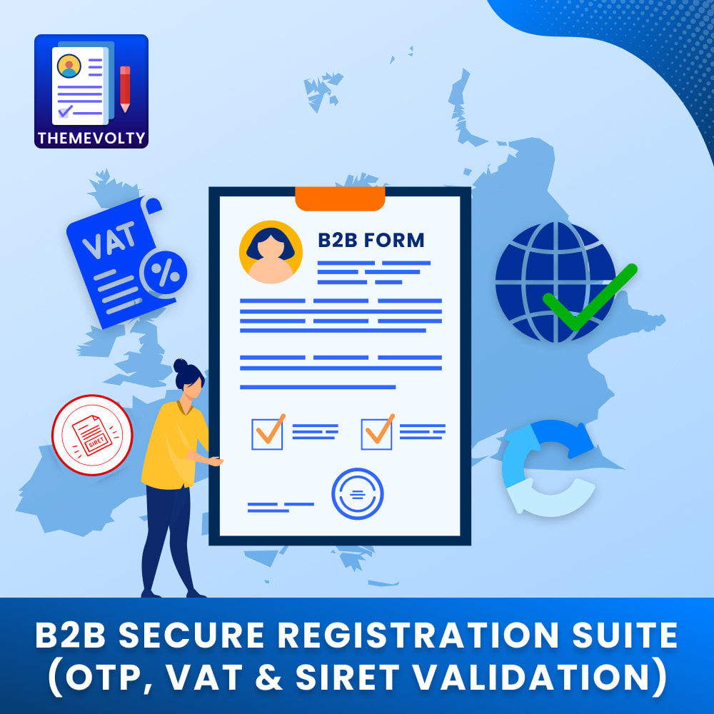 B2B Secure Registration Pro - OTP, VATSIRET, Validation